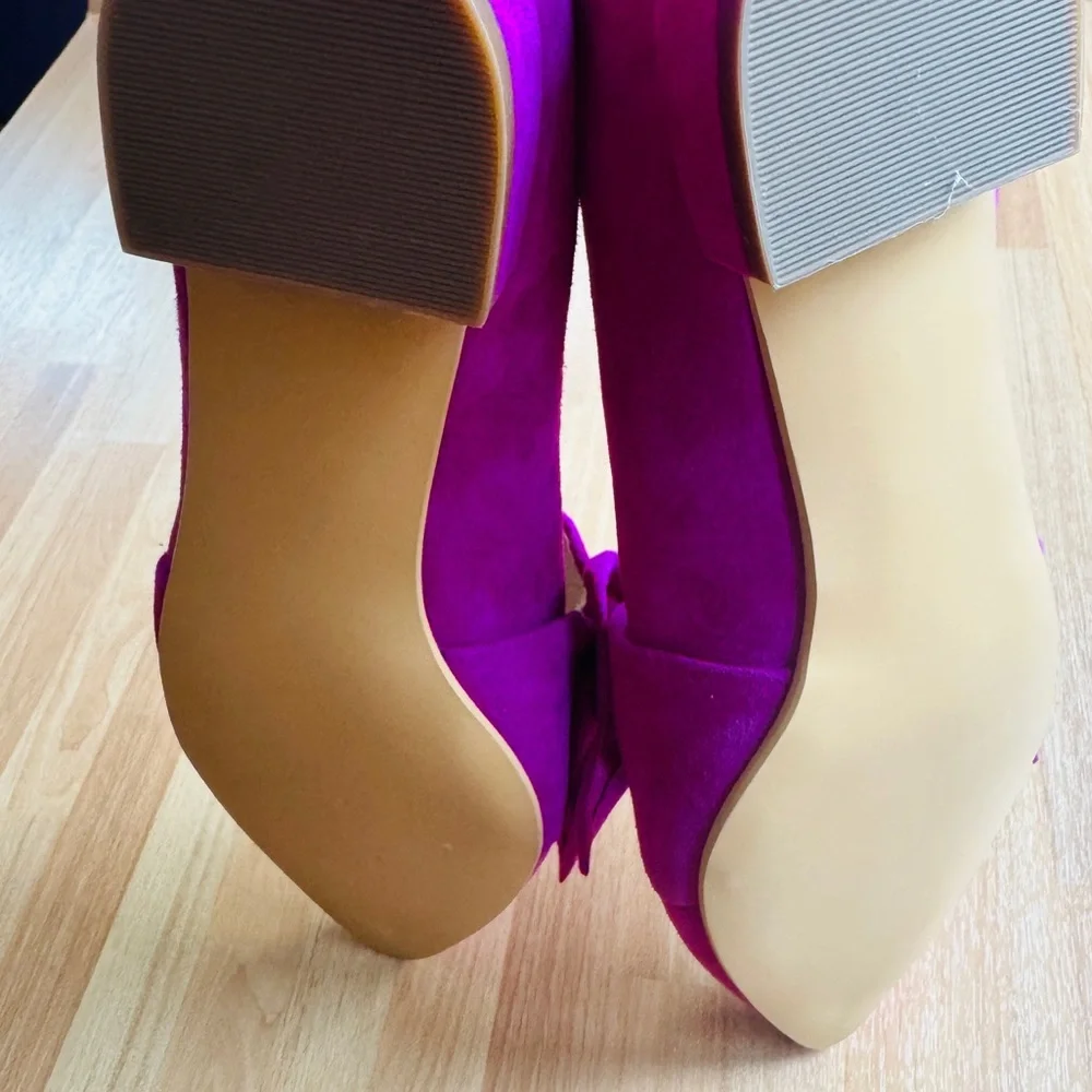 Bp suede fuchsia flats with bow size 6.5 - Picture 6 of 9